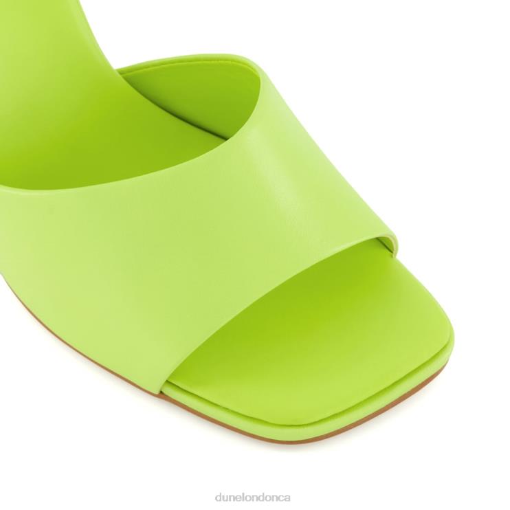 Dune London Magazine Women Flared-Heel Open-Toe Mules Lime Green 2Z0DB68