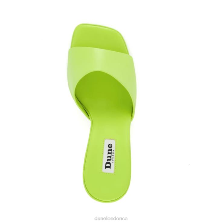 Dune London Magazine Women Flared-Heel Open-Toe Mules Lime Green 2Z0DB68