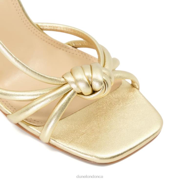 Dune London Mavelle Women Knot-Detail Heeled Slingback Sandals Champagne 2Z0DB588