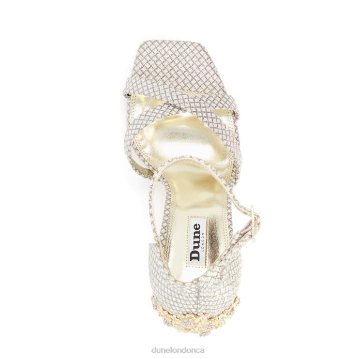 Dune London Mayfair Women Diamante-Heel Sandals Pewter 2Z0DB494