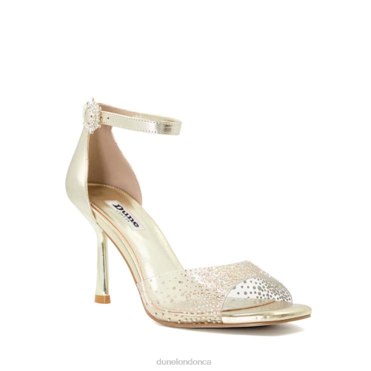 Dune London Meghan Women Hot-Stone-Strap Heeled Sandals Gold 2Z0DB164
