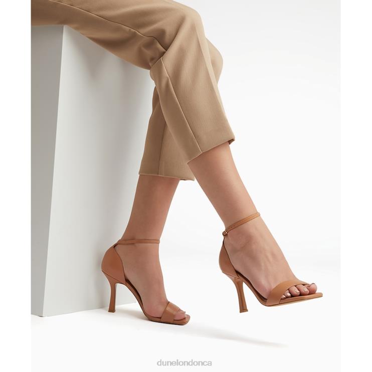 Dune London Meri Women Square Toe High Heel Sandals Camel 2Z0DB573