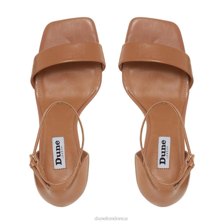 Dune London Meri Women Square Toe High Heel Sandals Camel 2Z0DB573
