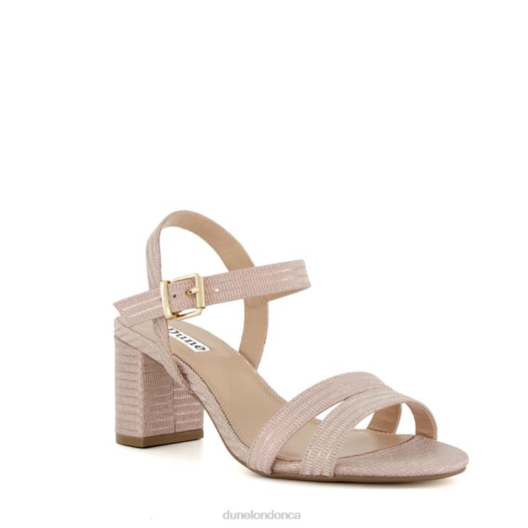 Dune London Merisa Women Wide-Fit Mid-Block-Heel Sandals Rose Gold 2Z0DB476