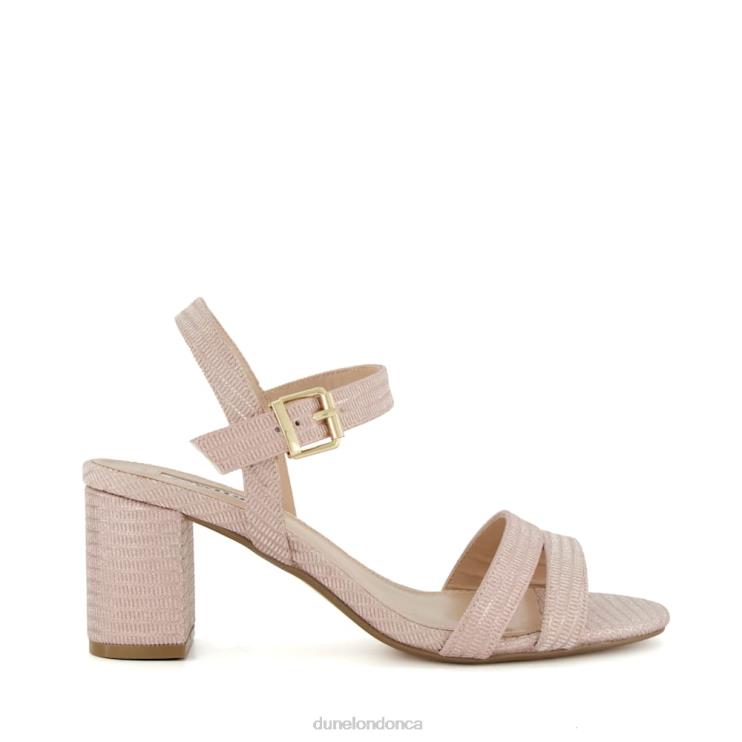 Dune London Merisa Women Wide-Fit Mid-Block-Heel Sandals Rose Gold 2Z0DB476