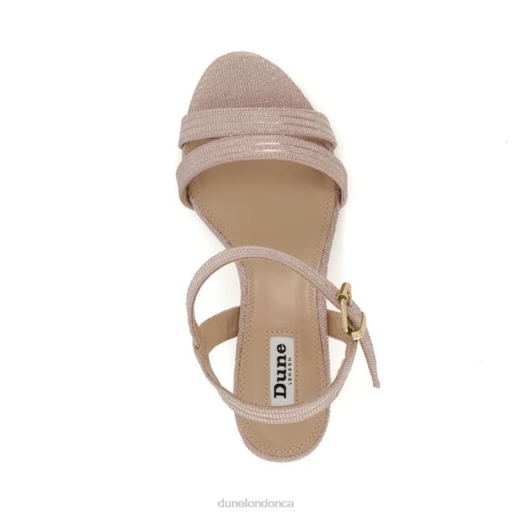 Dune London Merisa Women Wide-Fit Mid-Block-Heel Sandals Rose Gold 2Z0DB476
