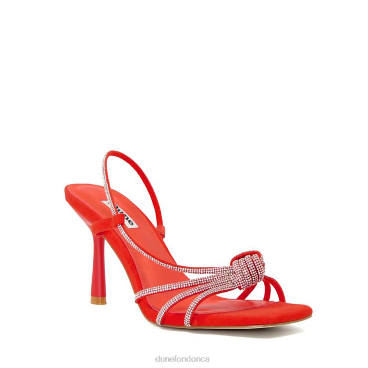 Dune London Meta Women Diamante-Strap Heeled Sandals Orange 2Z0DB133