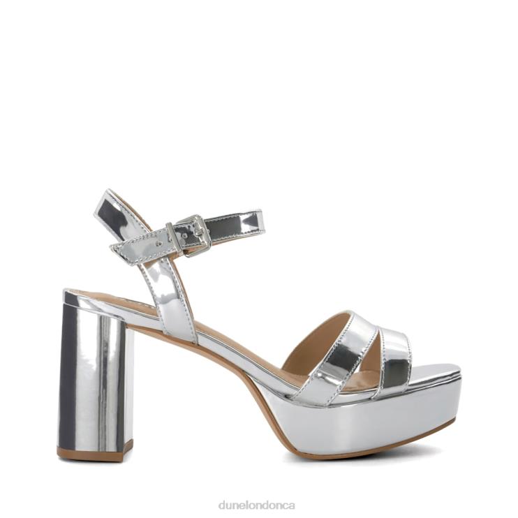 Dune London Molten Women Metallic Mid-Platform Sandals Silver 2Z0DB22