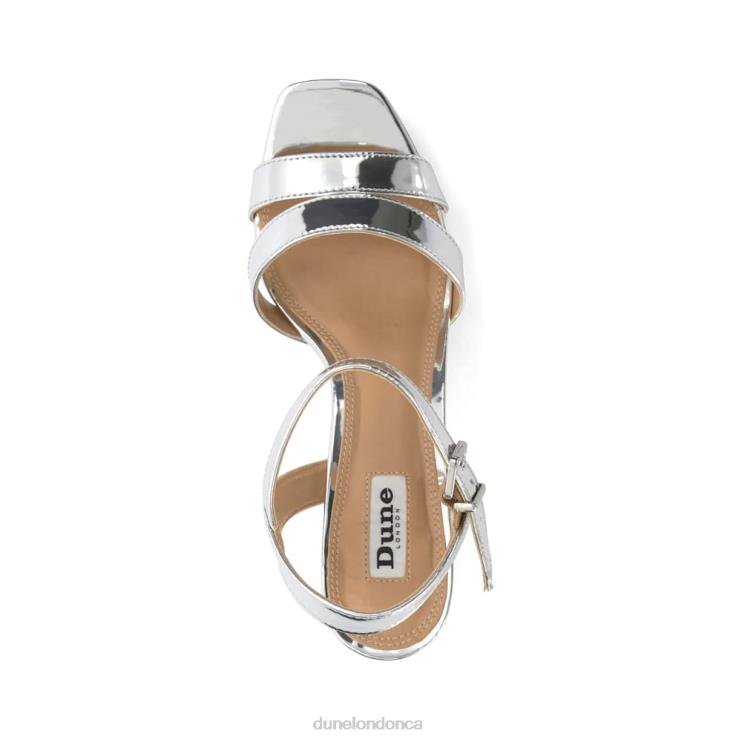 Dune London Molten Women Metallic Mid-Platform Sandals Silver 2Z0DB22