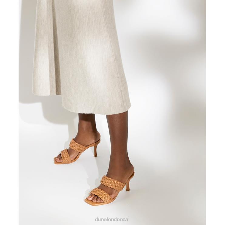 Dune London Moritz Women Padded Weave Strap Mules Camel 2Z0DB568