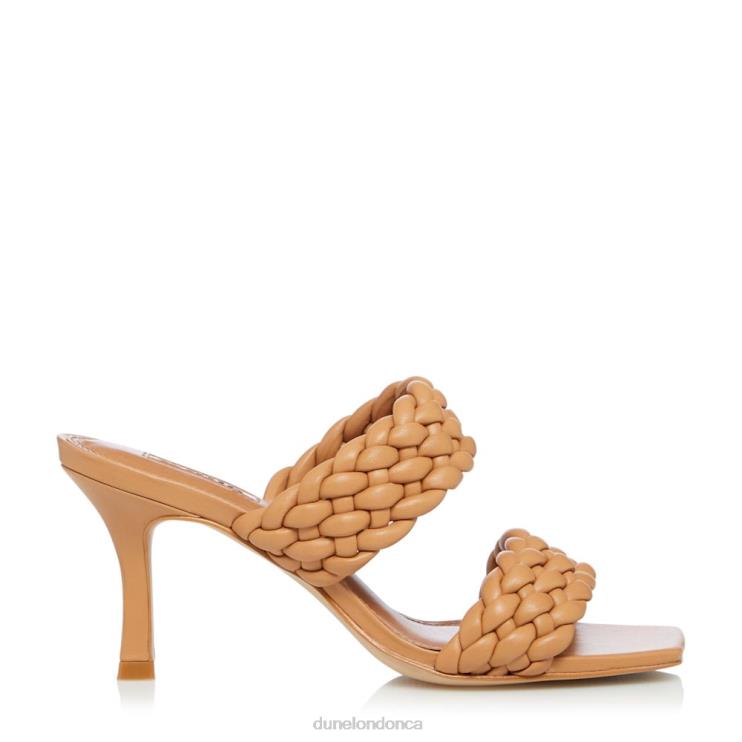Dune London Moritz Women Padded Weave Strap Mules Camel 2Z0DB568