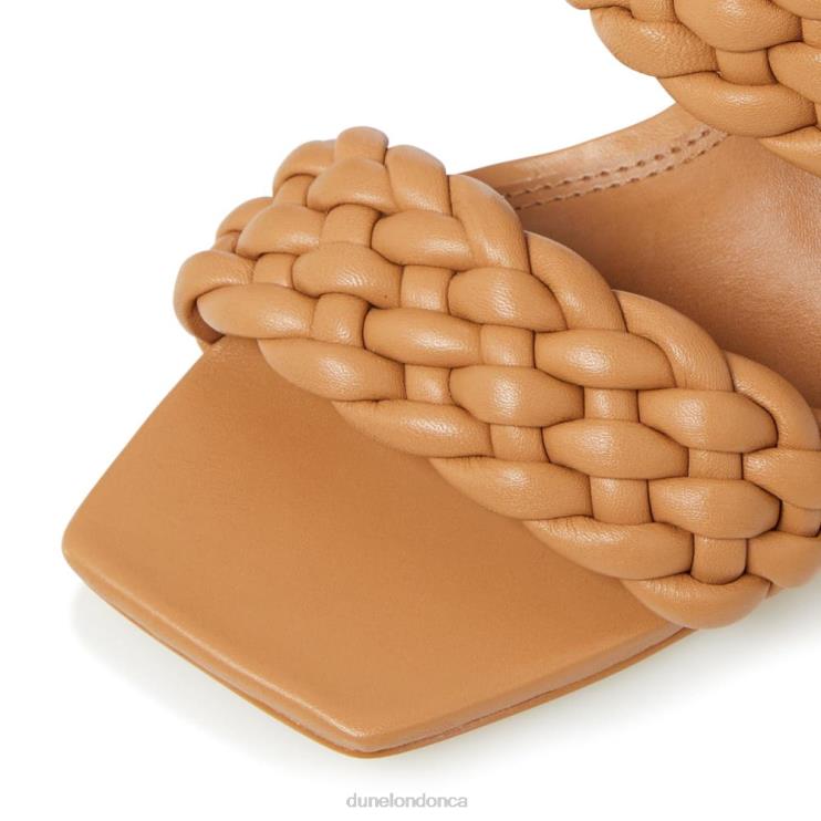 Dune London Moritz Women Padded Weave Strap Mules Camel 2Z0DB568