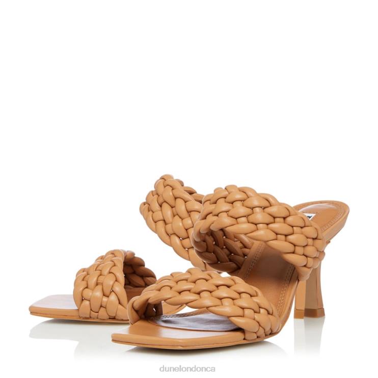 Dune London Moritz Women Padded Weave Strap Mules Camel 2Z0DB568