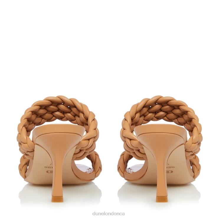 Dune London Moritz Women Padded Weave Strap Mules Camel 2Z0DB568