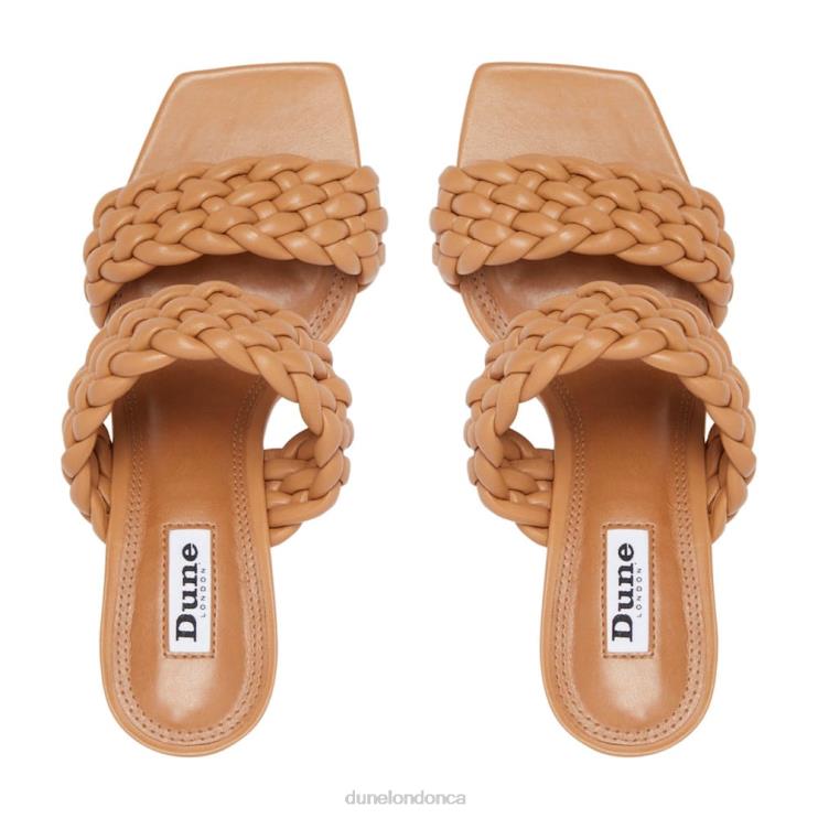Dune London Moritz Women Padded Weave Strap Mules Camel 2Z0DB568