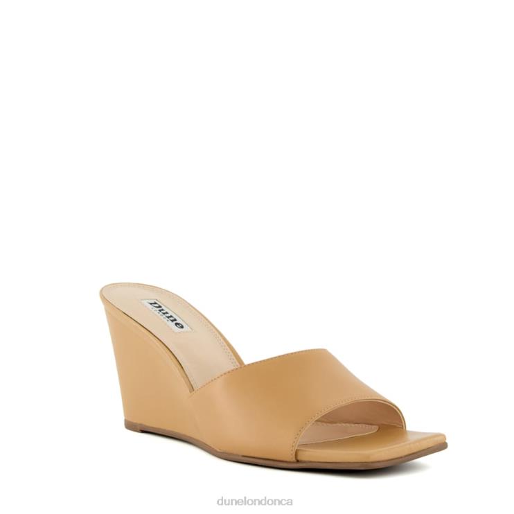 Dune London Motel Women Open-Toe Wedge Mules Camel 2Z0DB454