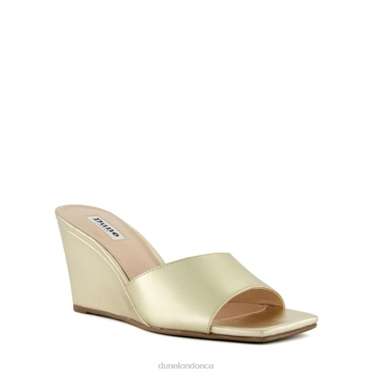 Dune London Motel Women Open-Toe Wedge Mules Gold 2Z0DB96