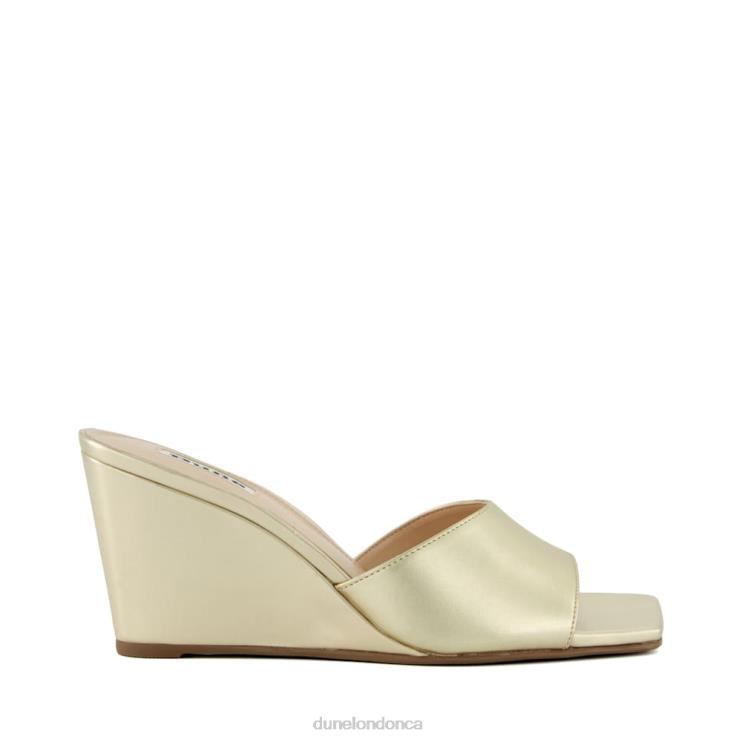Dune London Motel Women Open-Toe Wedge Mules Gold 2Z0DB96