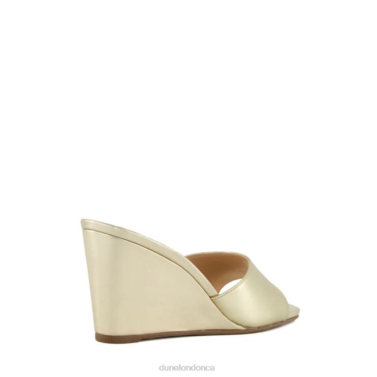 Dune London Motel Women Open-Toe Wedge Mules Gold 2Z0DB96