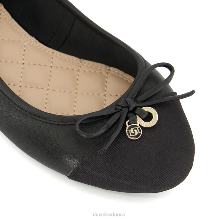 Dune London Hallo Women Wide Fit Charm-Detail Ballet Shoes Black 2Z0DB463