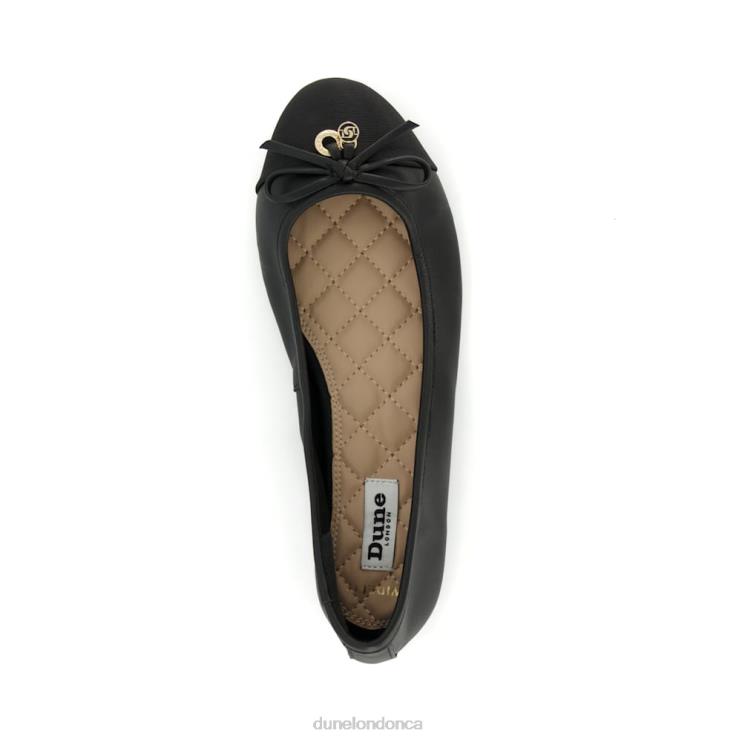 Dune London Hallo Women Wide Fit Charm-Detail Ballet Shoes Black 2Z0DB463