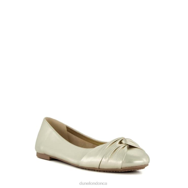 Dune London Hanson Women Twist Front Ballet Flats Gold 2Z0DB460