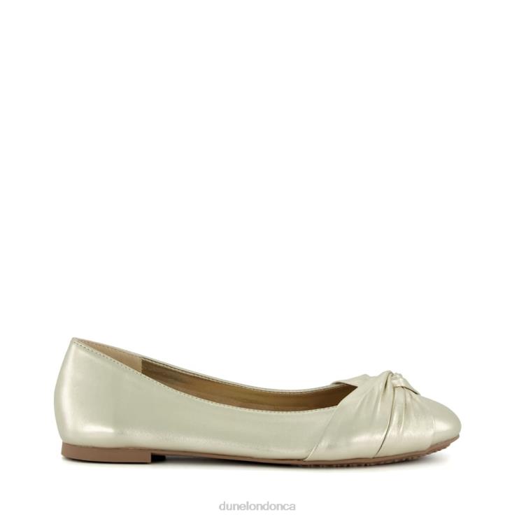 Dune London Hanson Women Twist Front Ballet Flats Gold 2Z0DB460