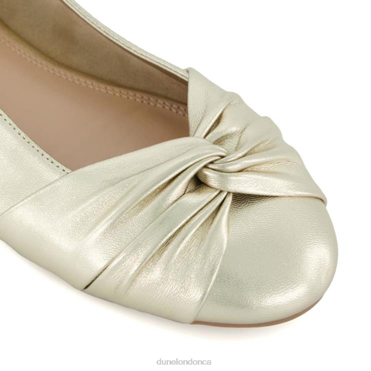Dune London Hanson Women Twist Front Ballet Flats Gold 2Z0DB460