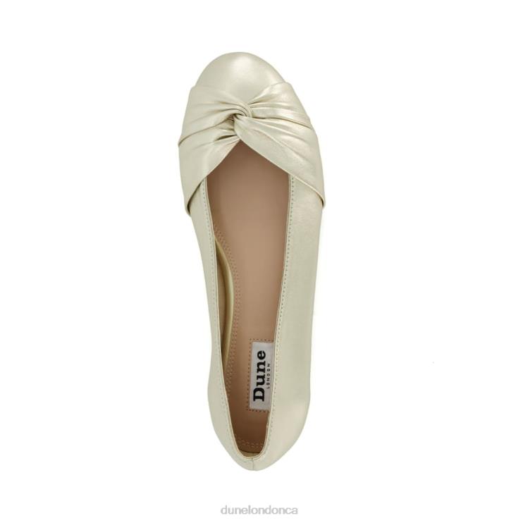 Dune London Hanson Women Twist Front Ballet Flats Gold 2Z0DB460