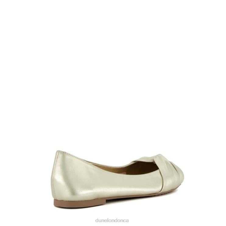 Dune London Hanson Women Twist Front Ballet Flats Gold 2Z0DB460