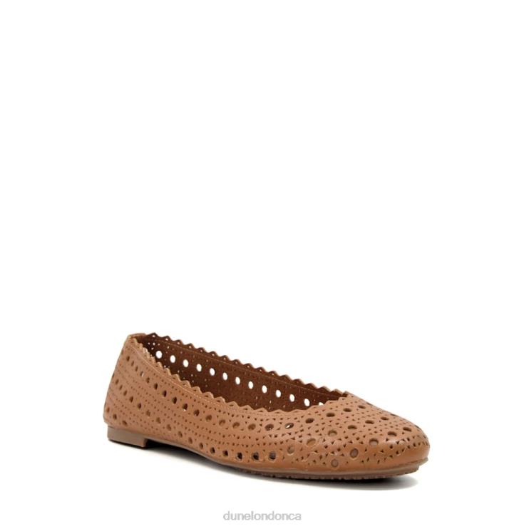 Dune London Harlows Women Laser-Cut-Detail Ballet Flats Tan 2Z0DB619