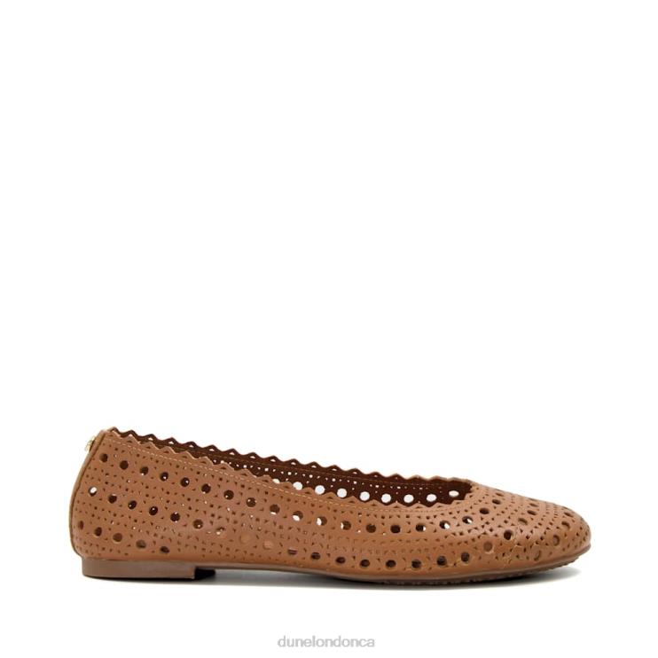 Dune London Harlows Women Laser-Cut-Detail Ballet Flats Tan 2Z0DB619