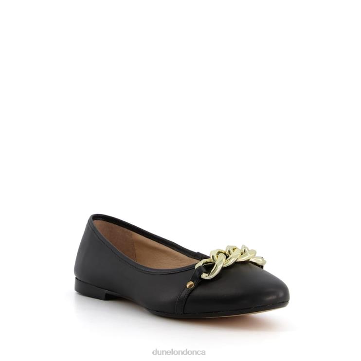 Dune London Haselle Women Chain Ballerina Shoes Black 2Z0DB644