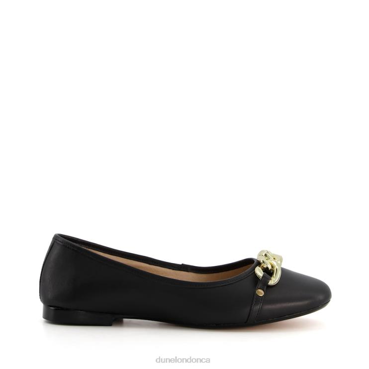 Dune London Haselle Women Chain Ballerina Shoes Black 2Z0DB644