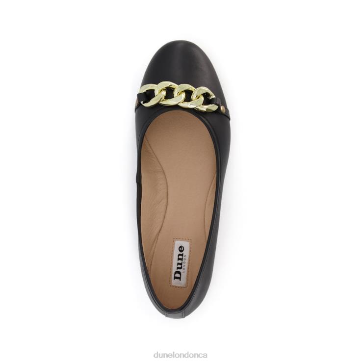 Dune London Haselle Women Chain Ballerina Shoes Black 2Z0DB644