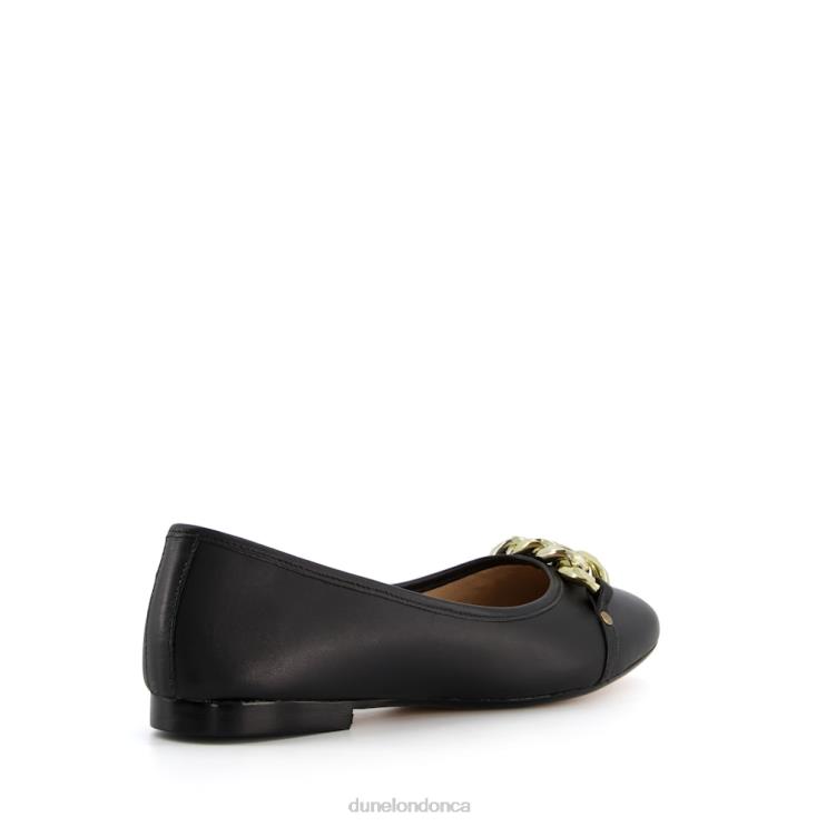 Dune London Haselle Women Chain Ballerina Shoes Black 2Z0DB644