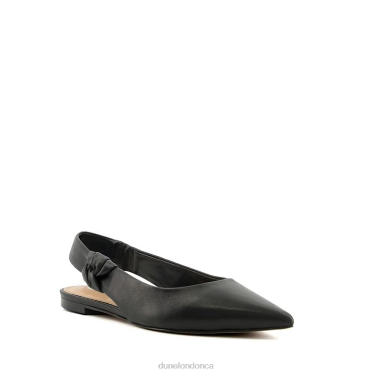 Dune London Heighten Women Leather Flat Slingback Ballet Shoes Black 2Z0DB151