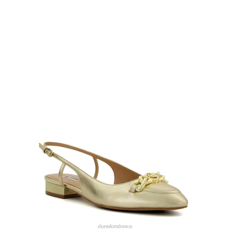 Dune London Hippity Women Snaffle-Trim Flat Slingback Pumps Gold 2Z0DB60