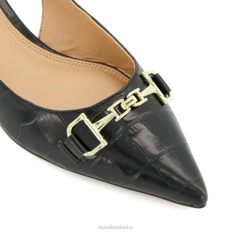 Dune London Hopeful Women Snaffle-Trim Flat Slingback Pumps Black 2Z0DB540