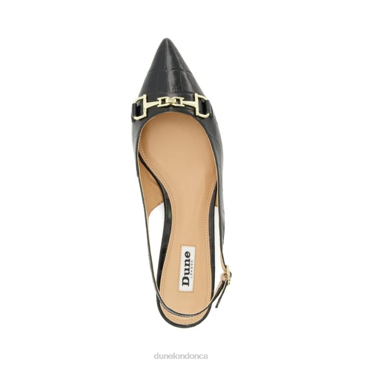 Dune London Hopeful Women Snaffle-Trim Flat Slingback Pumps Black 2Z0DB540
