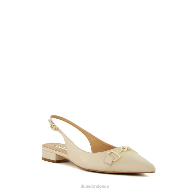 Dune London Hopeful Women Snaffle-Trim Flat Slingback Pumps Ecru 2Z0DB584