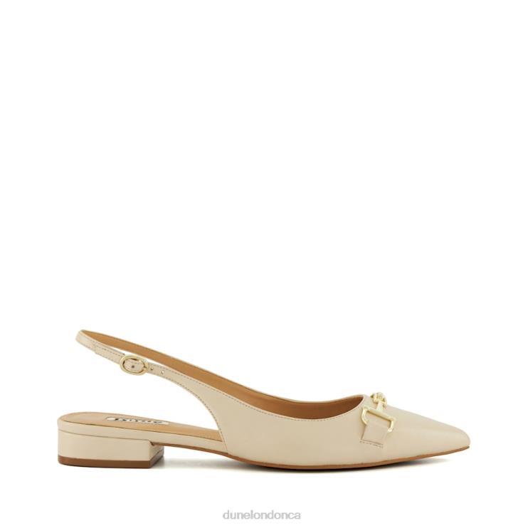 Dune London Hopeful Women Snaffle-Trim Flat Slingback Pumps Ecru 2Z0DB584