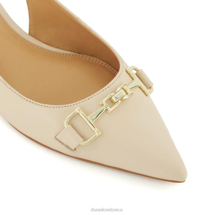 Dune London Hopeful Women Snaffle-Trim Flat Slingback Pumps Ecru 2Z0DB584