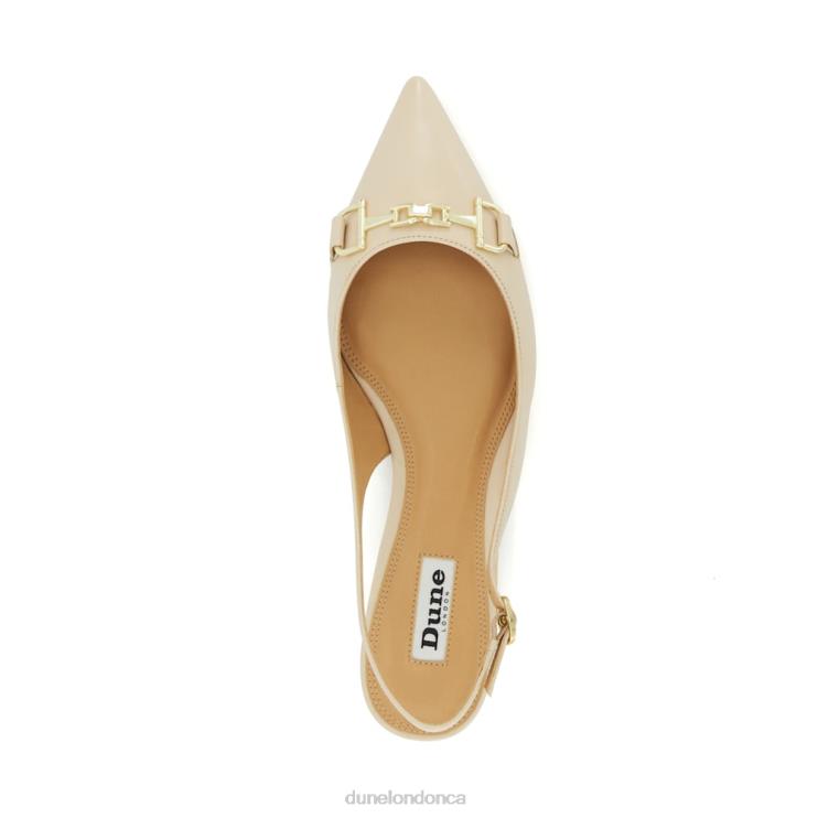 Dune London Hopeful Women Snaffle-Trim Flat Slingback Pumps Ecru 2Z0DB584