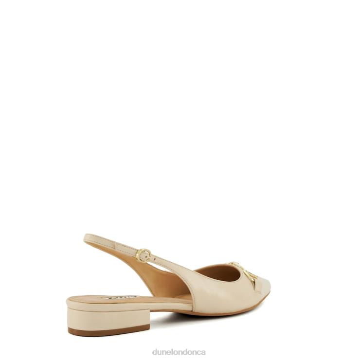 Dune London Hopeful Women Snaffle-Trim Flat Slingback Pumps Ecru 2Z0DB584