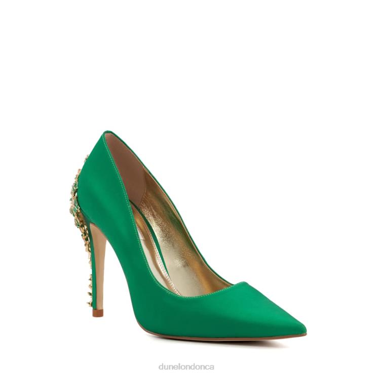 Dune London Audley Women Enamel-Stiletto Satin Courts Green 2Z0DB445