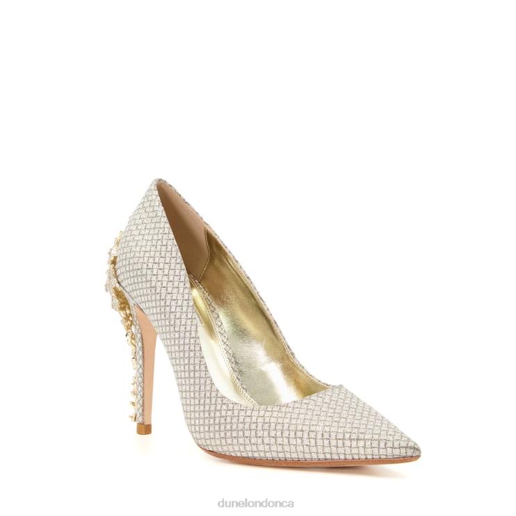 Dune London Audley Women Jewel-Stiletto Court Shoes Pewter 2Z0DB525