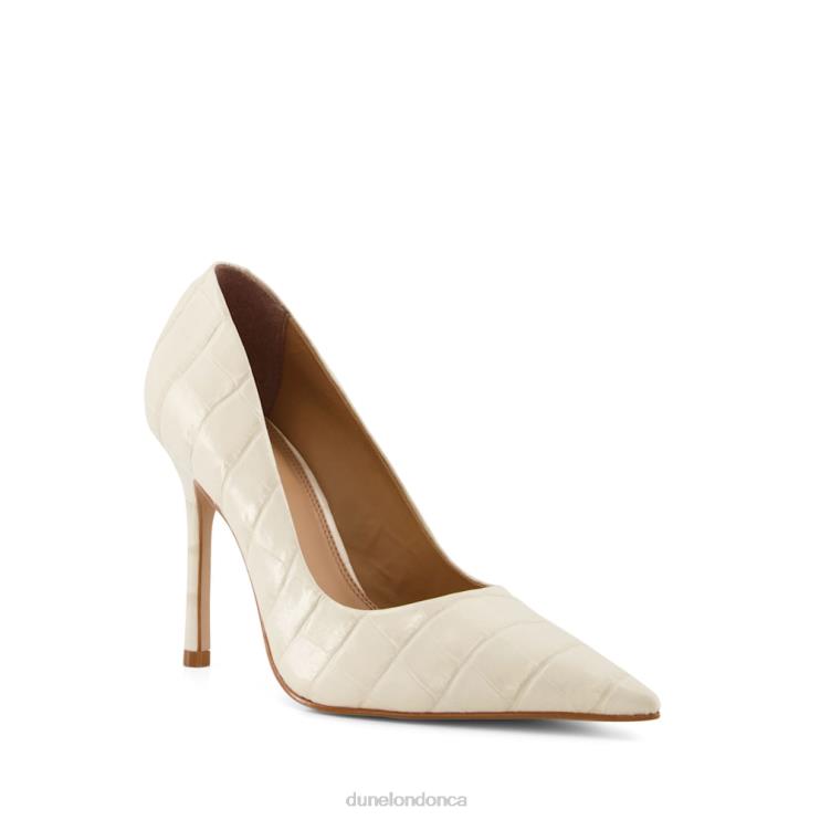 Dune London Bento Women Croc Court Heels Cream 2Z0DB349