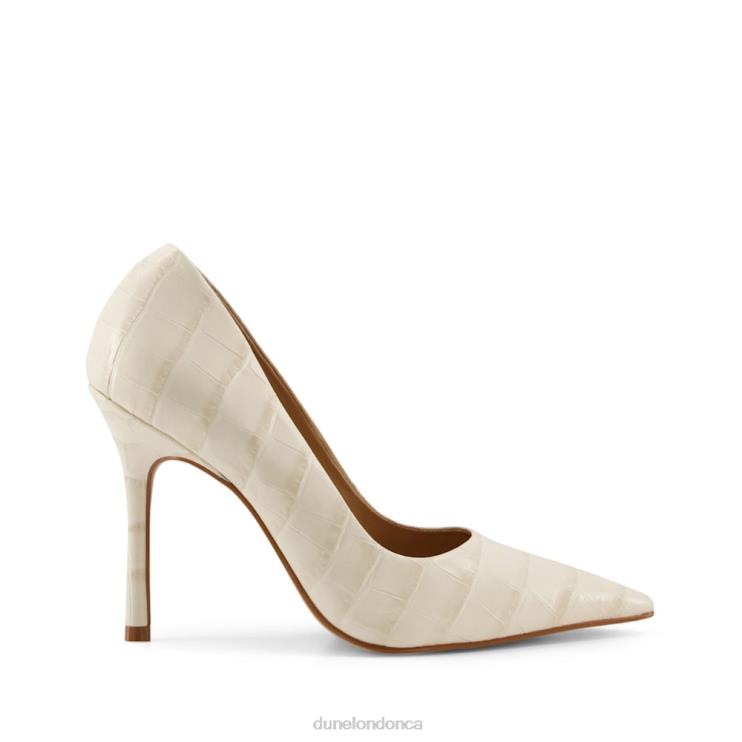 Dune London Bento Women Croc Court Heels Cream 2Z0DB349
