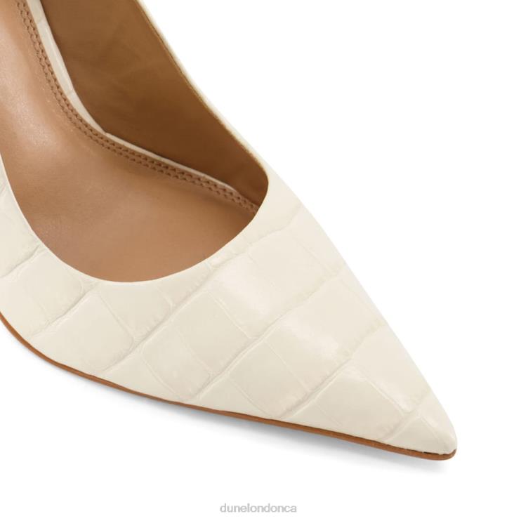 Dune London Bento Women Croc Court Heels Cream 2Z0DB349